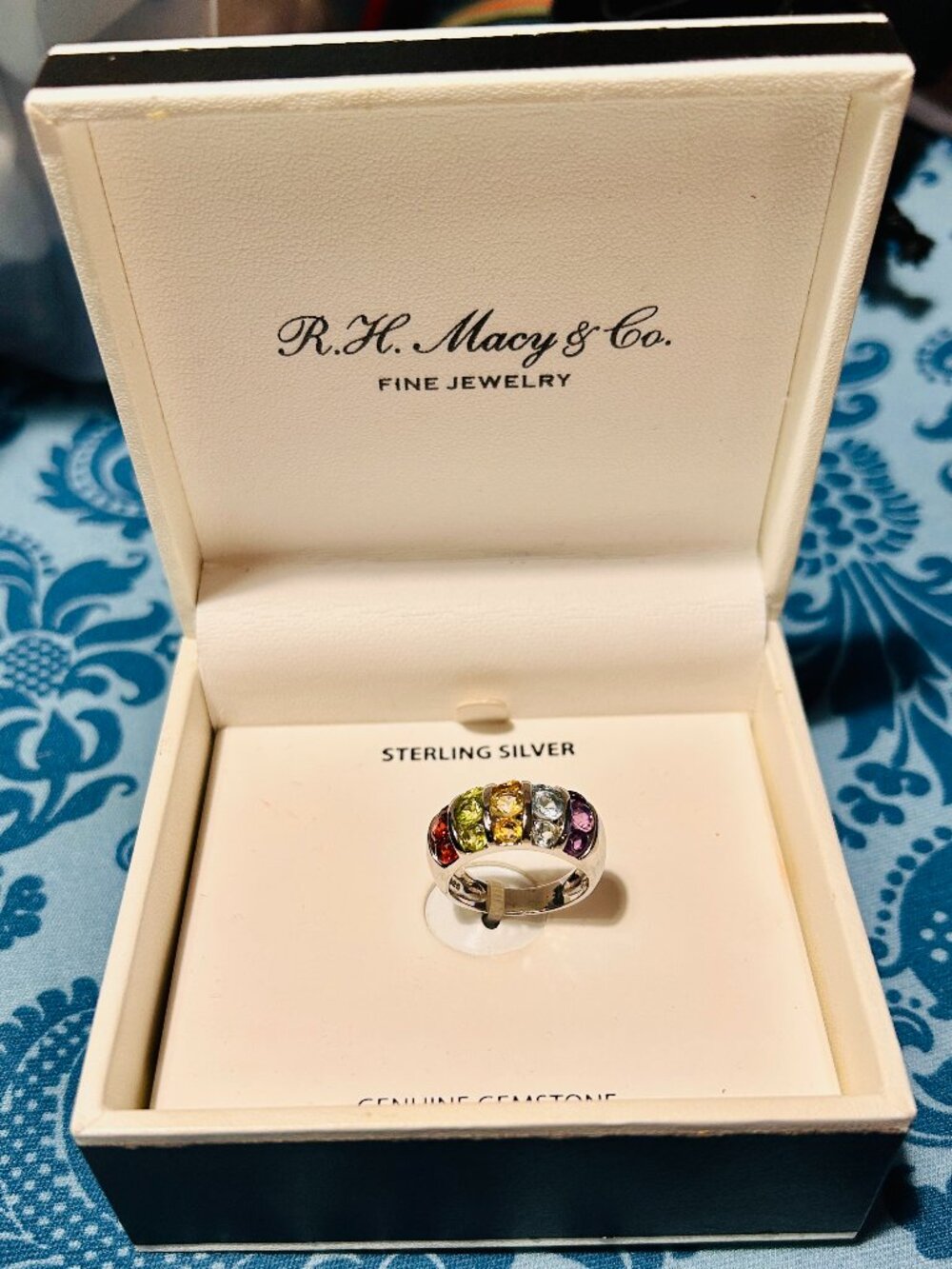 Macy's Sterling Silver multicolor ring size 7 - NWT